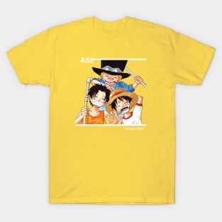 3 Brother ASL Ace Sabo Luffy In Vector Art T-Shirt